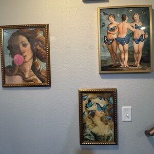 Collector's Wall Art Set Victorian Ladies Butterflies & Bubblegum by Sapna Shah